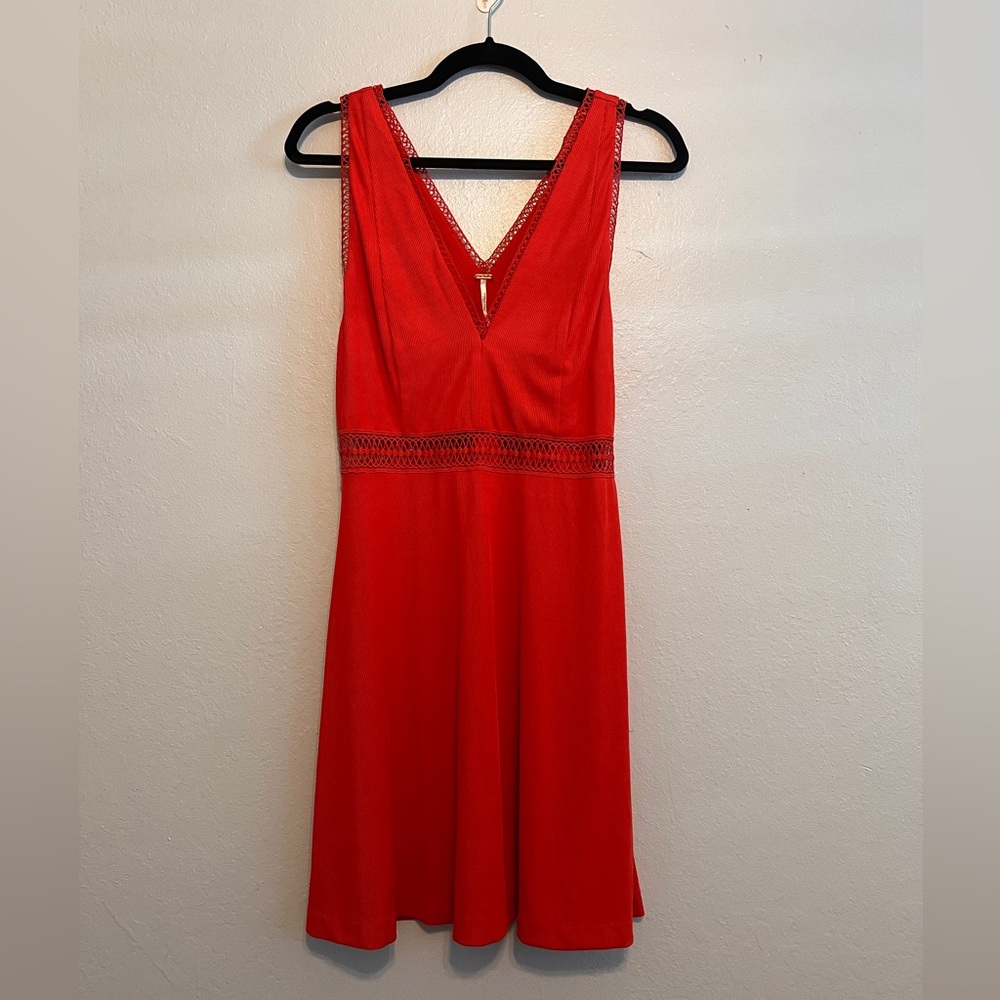 Free People Vibrant Red Mini Dress